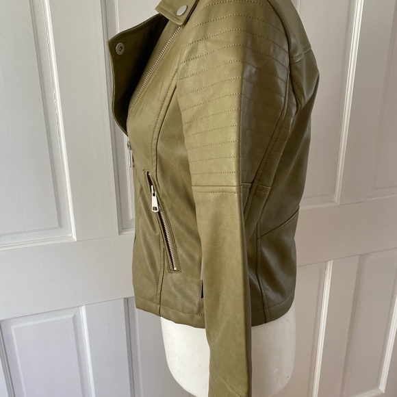 NWT Bagatelle NYC Womens XSmall Army Green Faux Leather Jacket - Picture 5 of 5